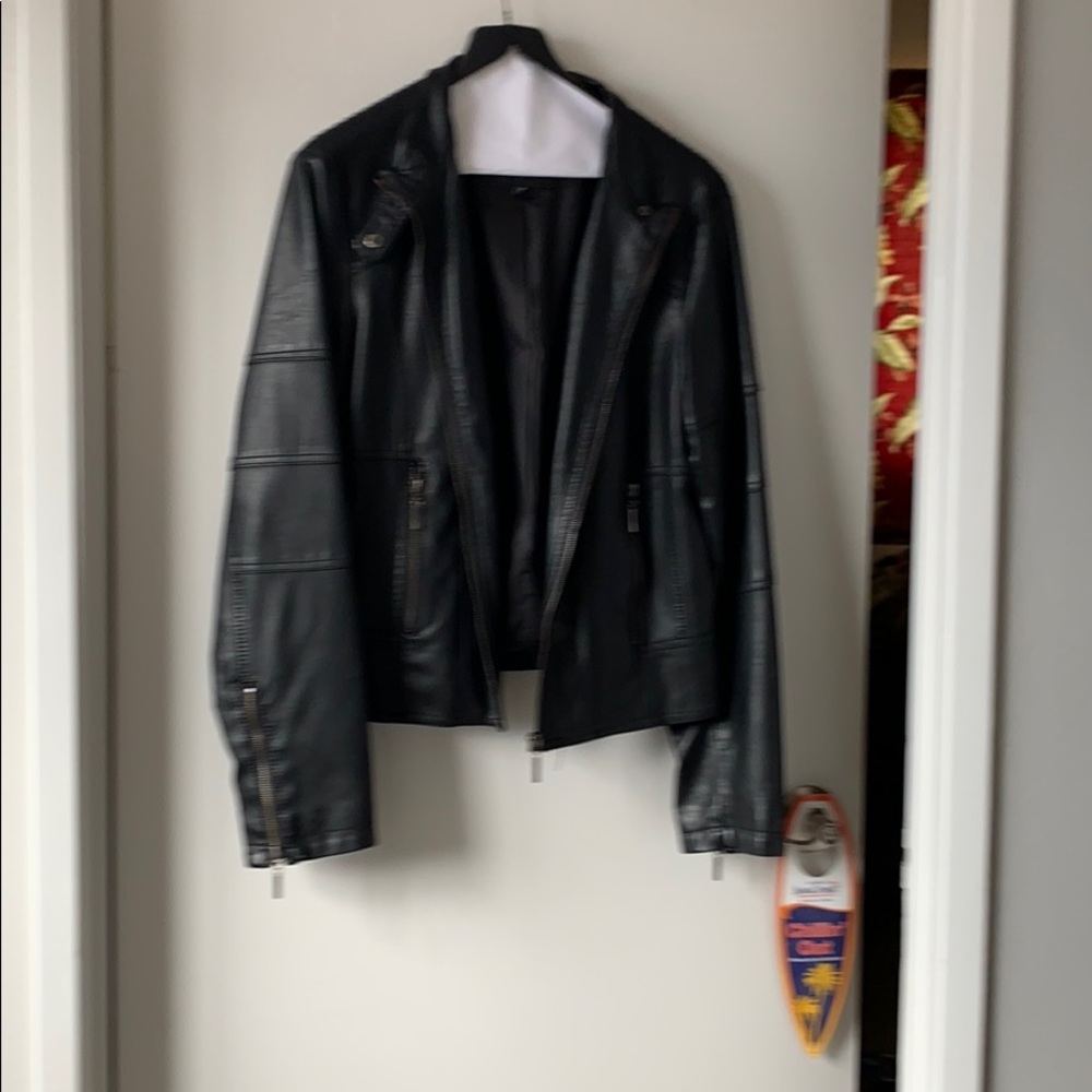 Faux leather “moto” jacket!! A must have!!